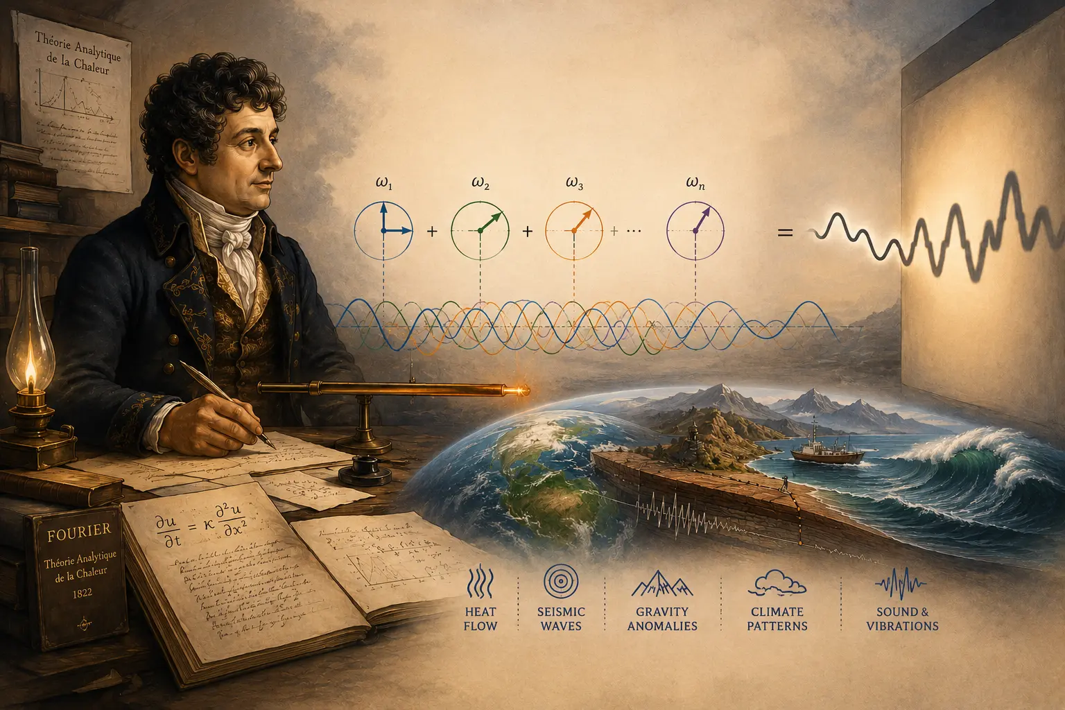 Joseph Fourier musing over his discovery