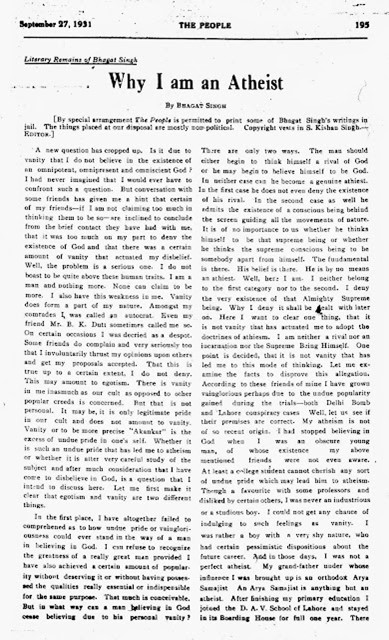 Bhagat Singh Why I am an athiest, Tectonic Tales